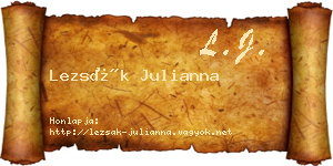 Lezsák Julianna névjegykártya
